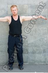 Whole Body Man T poses Casual Average Bearded Street photo references